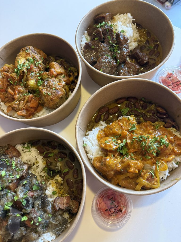 plats à emporter, rougail saucisses, boeuf massalé, boucané bringelles